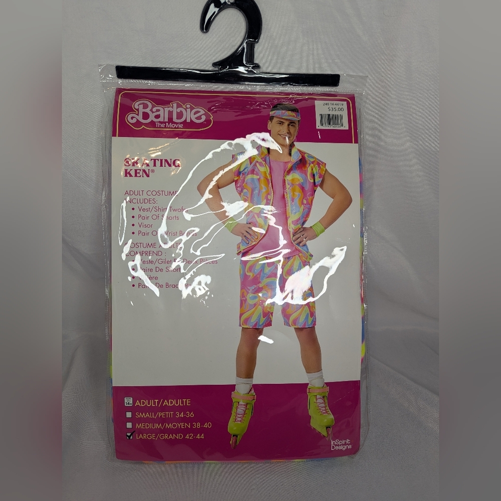 NWT Barbie The Movie Skating Ken Adult Costume Size Large